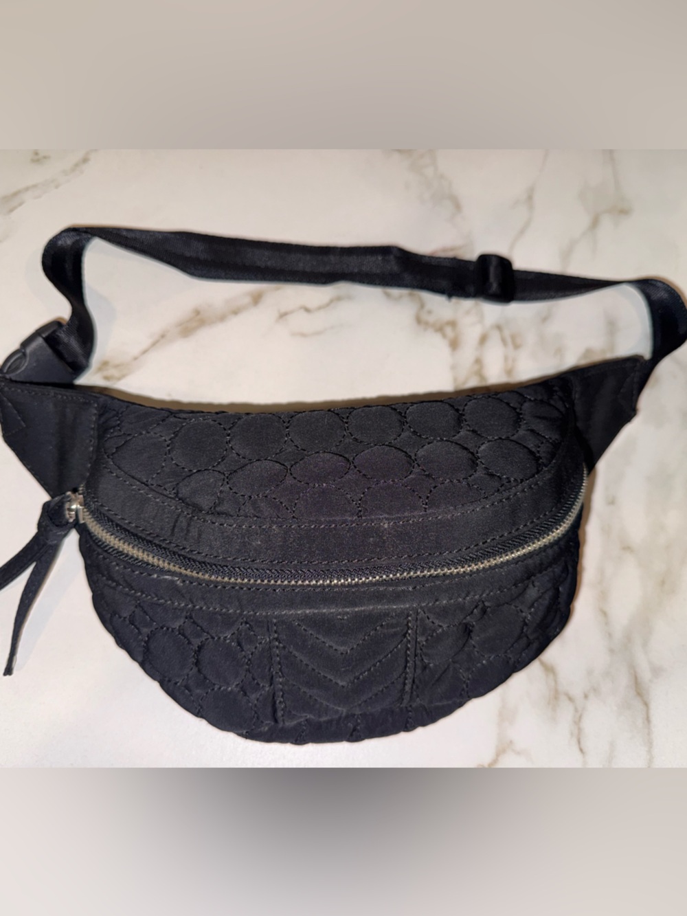 Vera Bradley Black Quilted Belt Bag Fanny Pack Adjustable Waist Crossbody